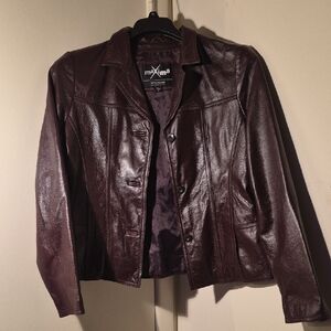 Maxima Women's Brown Leather Jacket